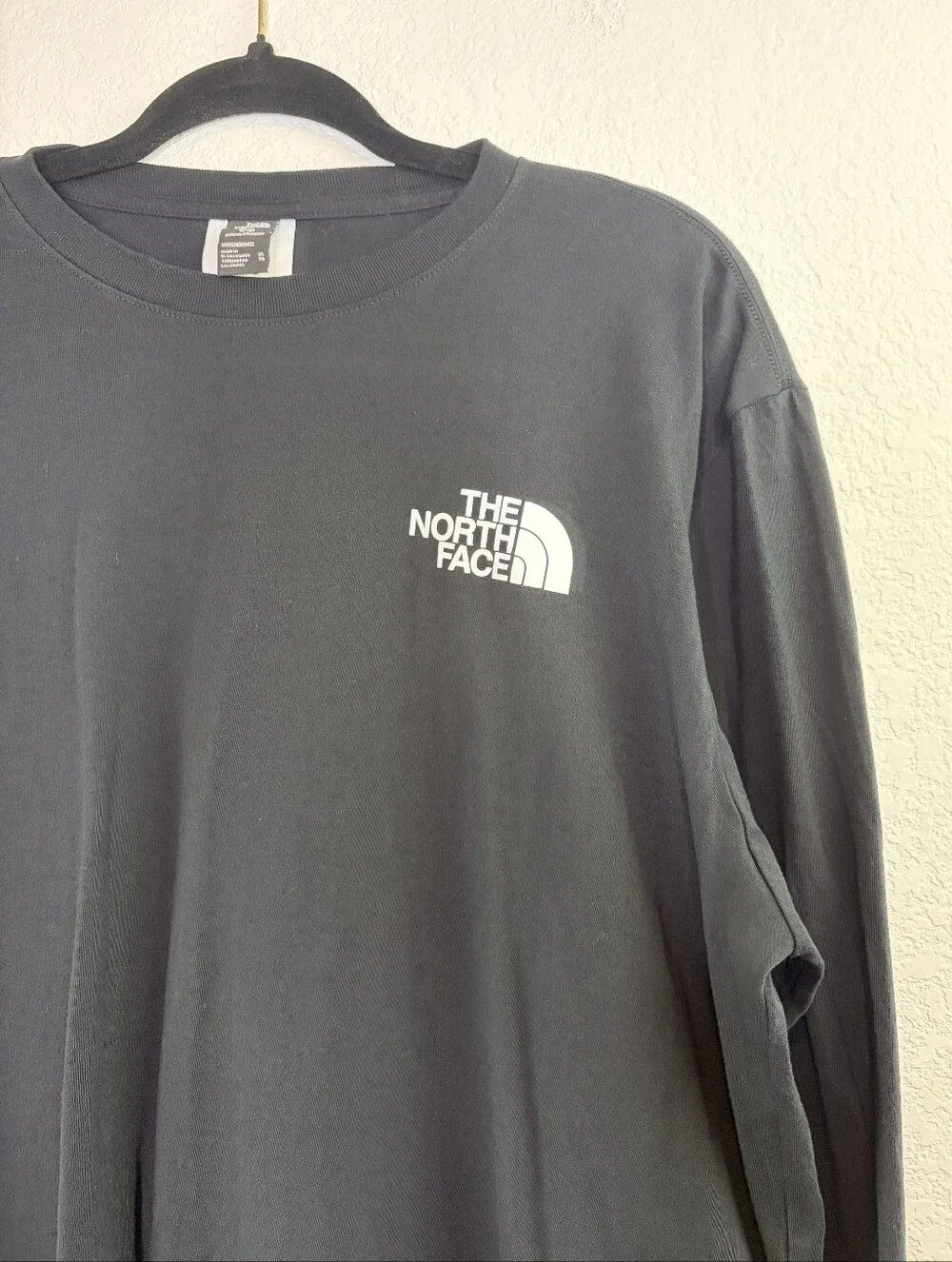 The North Face Logo Long Sleeve Black Tshirt Xl